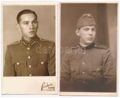 2 db magyar katonai portré fotó képeslap 1936-ból és 1942-ből / 2 Hungarian soldiers' portraits from 1936 and 1942