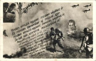 2 db második világháborús katonai művészlap 1943-ból / 2 WWII Hungarian military art postcards from ...