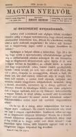 1909 Magyar nyelvőr. XXXVIII. évfolyam. Szarvas Gábor folyóirata. Szerk.: Simonyi Zsigmond. Bp.,1909...