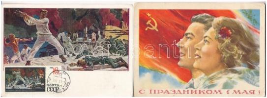 21 db MODERN szovjet propagandalap / 21 modern Soviet propaganda postcards