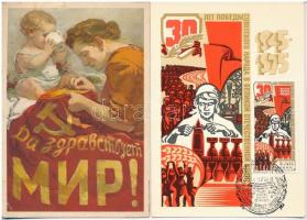 21 db MODERN szovjet propagandalap / 21 modern Soviet propaganda postcards