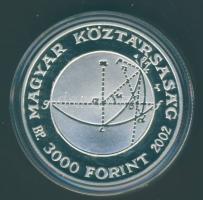 2002. 3000Ft Ag "Bolyai János" T:PP Csak 3000db! Tanúsítvánnyal!