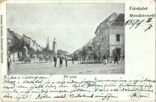 1899 Munkács, Mukacheve, Mukacevo; Fő utca. Kemény Bertalan fényképész / main street (EK)