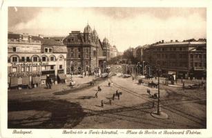 Budapest VI. Berlini tér (mai Nyugati tér), Magyar-Német Bank rt., Kertész Antal, Stühmer és Moskovics Emil üzlete, Westend szálló (EK)