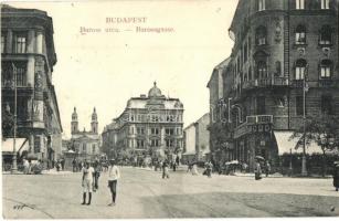 1914 Budapest VIII. Baross utca, Bodó kávéház, villamos