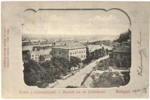 1901 Budapest I. Kilátás a Halászbástyáról. Divald Károly 201. (Rb)