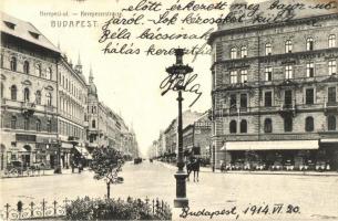 1914 Budapest VIII. Kerepesi út, Petrits Károly hentesüzlete, Központi és Debreczen szálloda, órás és ékszerész (EK)