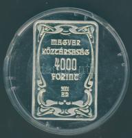 2001. 4000Ft Ag "100 éves a gödöllői művésztelep" T:PP Csak 4000db! Tanúsítvánnyal!