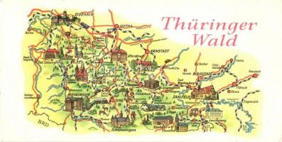 22 db MODERN térképes motívumlap / 22 modern motive postcards; maps