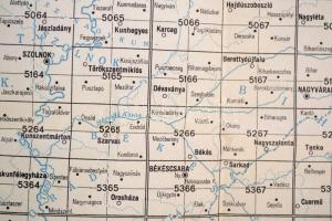 cca 1910 Magyarország 25.000, 75.000-es és 200.000-es térképeinek áttekintőlapja, Bp. M. Kir. Honvéd...