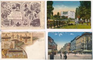 10 db RÉGI képeslap, sok balatoni város egy litho lappal / 10 pre-1945 postcards, many Hungarian towns around the Lake Balaton and 1 litho