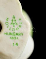 Hollóházi humoros béka, kézzel festett, jelzett, hibátlan, m: 5 cm