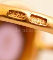 Arany (Au.) 14 K gyűrű csiszolt szintetikus ametiszt kővel, jelzett, bruttó: 4,6 g, méret:54