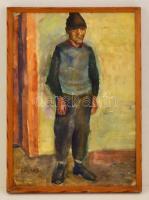 Koszta jelzéssel: Férfi portré. Akvarell, papír, üvegezett keretben, 43×29 cm