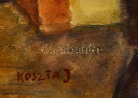 Koszta jelzéssel: Férfi portré. Akvarell, papír, üvegezett keretben, 43×29 cm