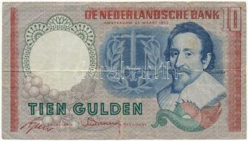 Hollandia 1953. 10G T:III  Netherlands 1953. 10 Gulden C:F Krause 85