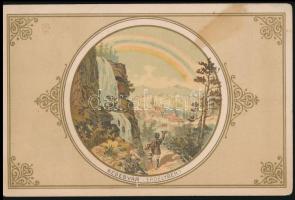 Teutsch B. József erdélyi hegyi borai főraktár reklámlap, törésnyommal