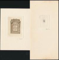 Dániel Viktor (1926- ): 8 db ex libris, rézkarc, papír, jelzettek, különböző méretben