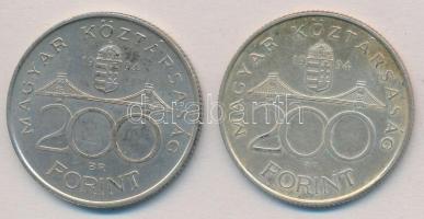 1994. 200Ft Ag "Deák" (2x) T:2 kis patina