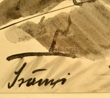 Szőnyi jelzéssel: Udvar. Tus, papír, 28×20 cm