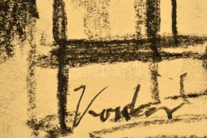 Kondor jelzéssel: Király. Szén, papír, 21×30 cm