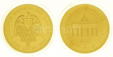 Németország 2015. "A Német újraegyesítés 25. évfordulója" aranyozott Cu-Ni emlékérem + 201...