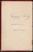 1892 Régi emlékkönyv Csörgey Etelka névre, számos bejegyzéssel
