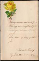 1892 Régi emlékkönyv Csörgey Etelka névre, számos bejegyzéssel