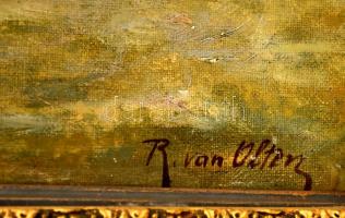 R van Olten (?-?): Vitorlások. Olaj, vászon, jelzett, keretben, 52×80 cm