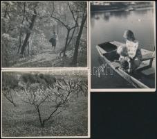 Dulovits Jenő (1903-1972) budapesti fotóművész hagyatékából 3 db pecséttel jelzett vintage fotó, 9x12 cm