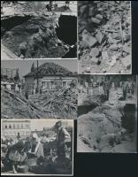 1945 Tiszavölgyi József (1909-?) budapesti fotóriporter hagyatékából 13 db vintage fotó, többsége jelzett, háborús pusztítások, vegyes méretben