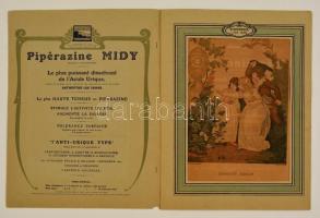 cca 1900 Pipérazine Midy, gyógyszeres reklám mappa R. Westall festményének reprodukciójával