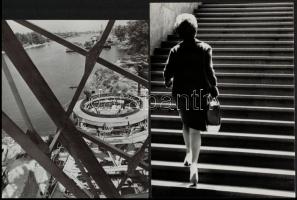Budapesti látképek, épületek, életképek különféle korokból, 13 db vintage fotó, 12x18 cm és 20x25 cm között