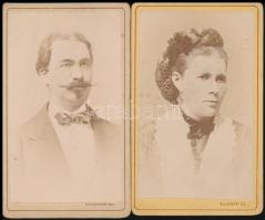 cca 1868 Ellinger Ede pesti fényképész műteremben készült 2 db vizitkártya méretű fénykép, 10,5x6,5 cm