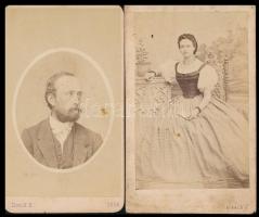 cca 1868 Divald Károly eperjesi fényirdájában készült, 2 db vizitkártya méretű fénykép, 10,5x6 cm