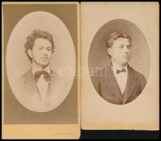 cca 1863 Gondi és Egei debreceni fényirdai műtermében készült 2 db vizitkártya méretű fénykép, az egyik feliratozva, 10,5x6,5 cm