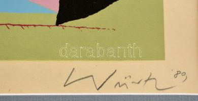 Würtz Ádám (1927-1994): Malmozók. Színes szitanyomat, papír, jelzett, paszpartuban, 43x31 cm