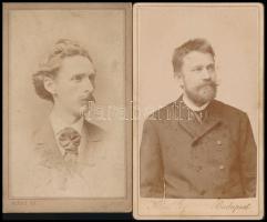 cca 1869 és 1885 Klösz György pesti fényirdai műtermében készült 2 db vizitkártya méretű fénykép, 10,5x6,5 cm