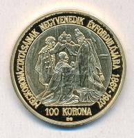 DN "Magyar aranypénzek utánveretben - Ferenc József jubileumi 100 korona 1907" aranyozott ...