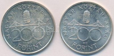 1993. 200Ft Ag "MNB" (2x) T:2 kis szennyeződés