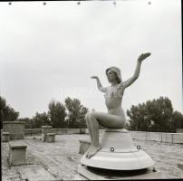 cca 1978 A fiatalság szépsége, szolidan erotikus felvételek, 4 db vintage negatív (6x6 cm), + 7 db m...