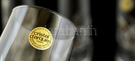 Cristal d'arques franica pezsgős pohár ( 4db), festett kristály üveg, jelzett, hibátlan, m:22 c...