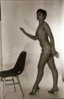 cca 1979 Csodás lányok, szolidan erotikus felvételek, 9 db vintage negatív (24x36 mm), + 7 db mai na...