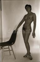 cca 1979 Csodás lányok, szolidan erotikus felvételek, 9 db vintage negatív (24x36 mm), + 7 db mai na...