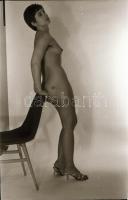 cca 1979 Csodás lányok, szolidan erotikus felvételek, 9 db vintage negatív (24x36 mm), + 7 db mai na...