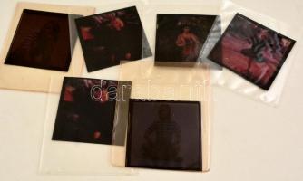 Manökenek, 6 db fotónegatív, 5 külöböző, 6×6,5 cm