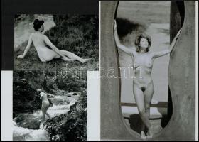 cca 1977 Örömteli pillanatok, szolidan erotikus felvételek, 9 db vintage negatív (24x36 mm) + 8 db m...