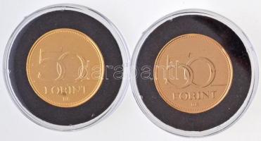 1992-2016. 50Ft Cu-Ni aranyozott, festett multicolor érem (2x) "A Magyar Foci Legendái" so...