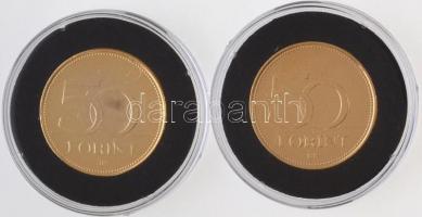 1992-2016. 50Ft Cu-Ni aranyozott, festett multicolor érem (2x) "A Magyar Foci Legendái" so...