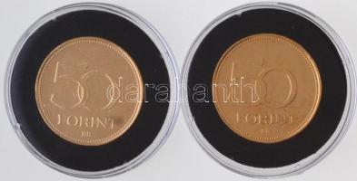 1992-2016. 50Ft Cu-Ni aranyozott, festett multicolor érem (2x) "A Magyar Foci Legendái" so...